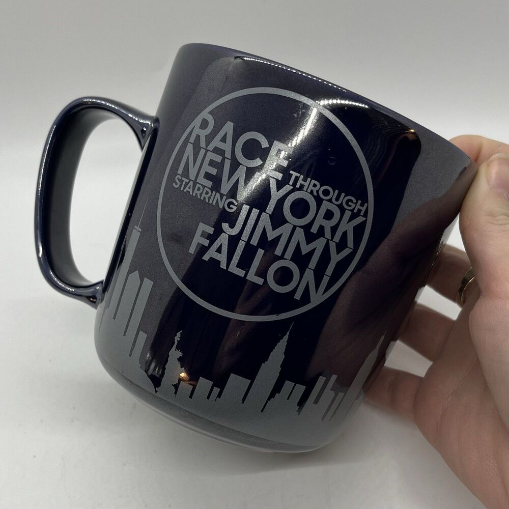 Race Through New York Jimmy Fallon Coffee Mug Cup Late Night Universal Studios
